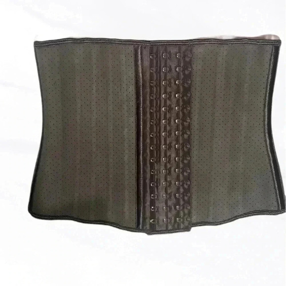 NNT waist trainer corset breathable  black slimming trainer 14 latch and hook M - Picture 2 of 4